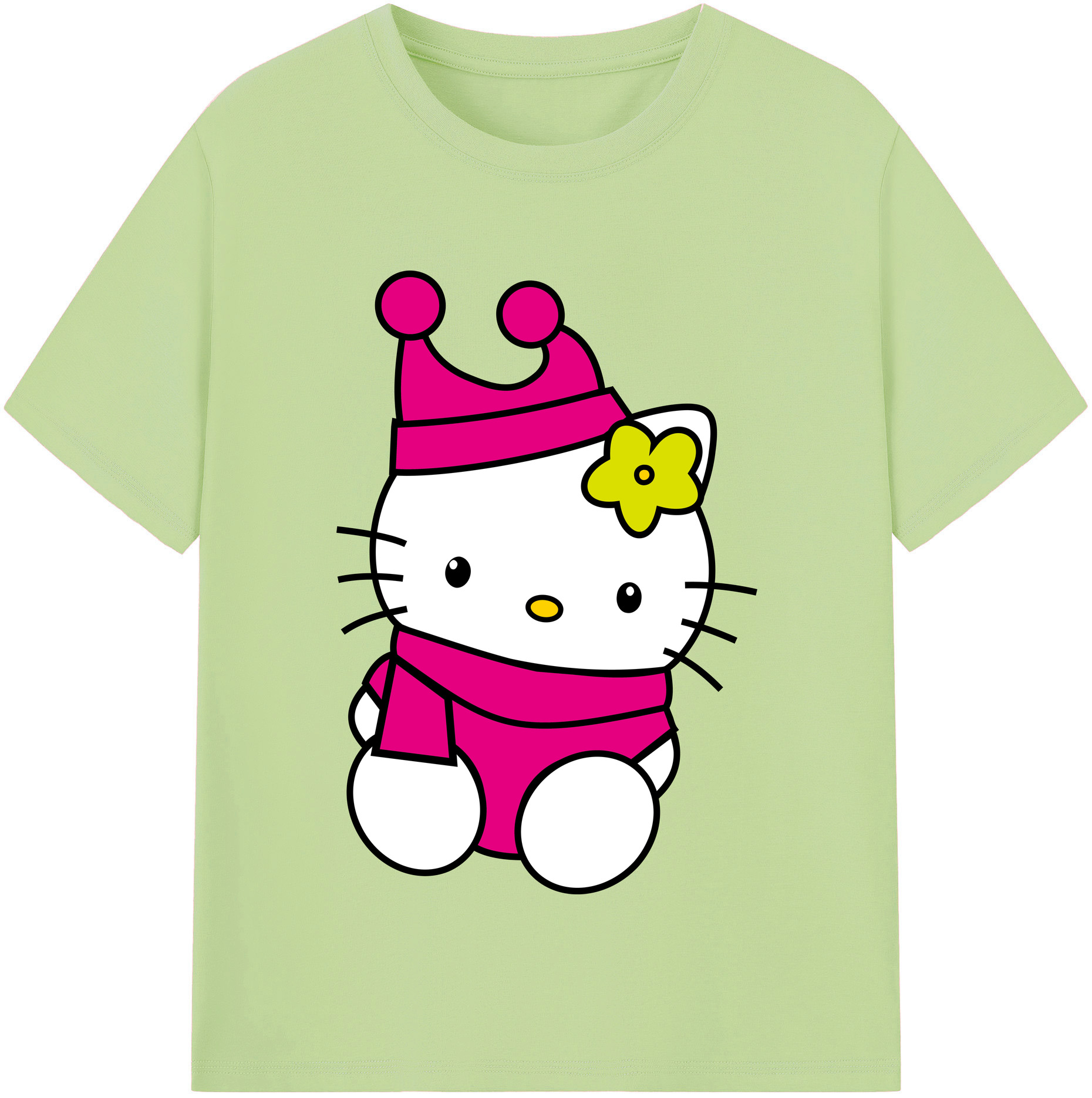 （画像用） Hello Kitty ハローキティ 綿100％半袖Tシャツ（フロントプリント）